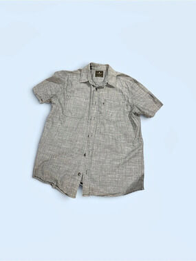 Junk Food clothing Men's Short Sleeve Button Down in Gray